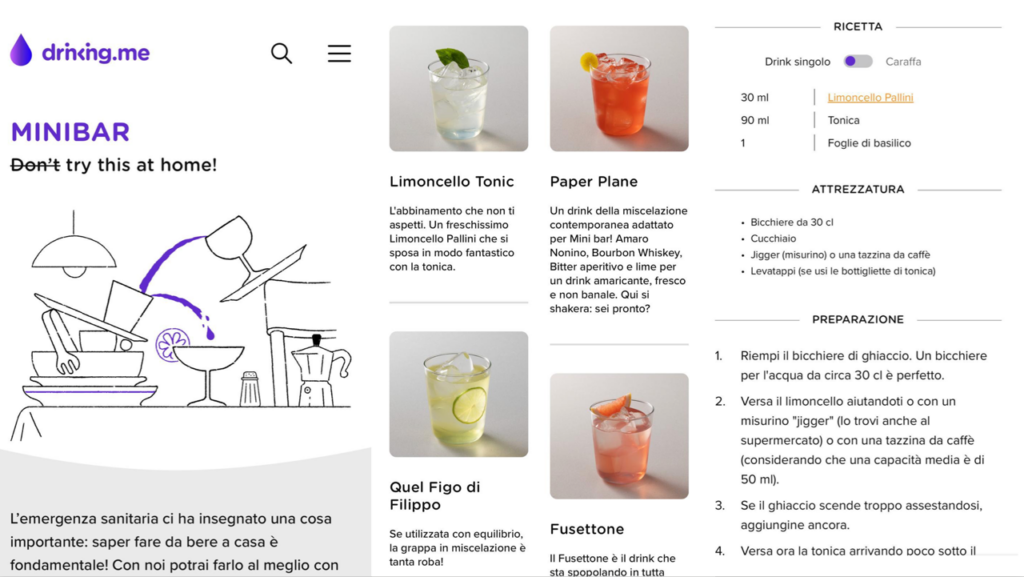 Drinking.me minibar federico mastellari coqtail milano