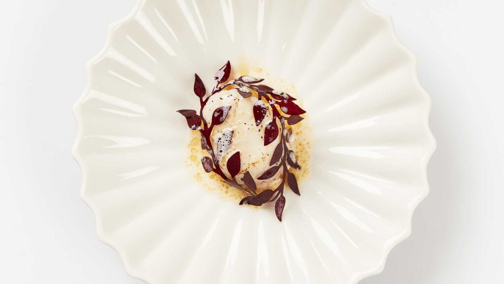 Juice pairing con capasanta, ribes e corallo della capasanta