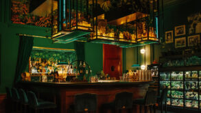 Il bancone di Mirror Bar è circondato da piante